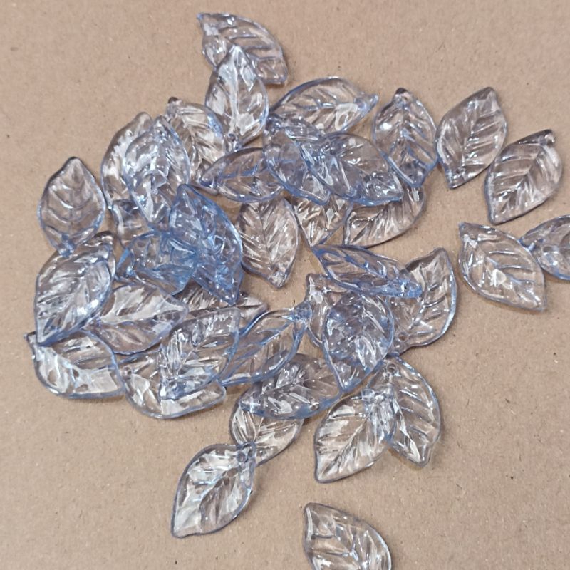 34pcs daun biru bahan craft