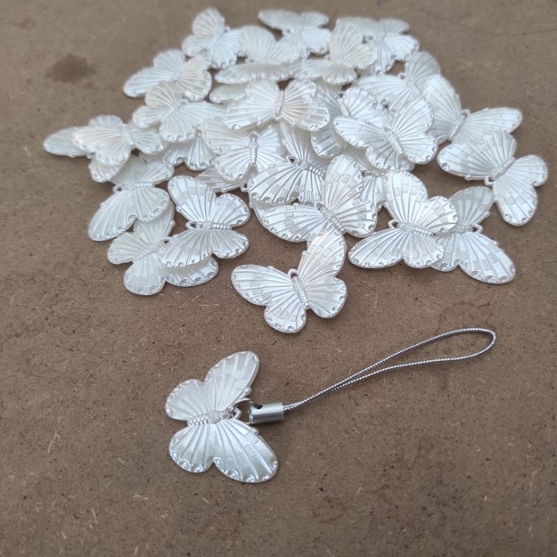 30pcs aplikasi kupu kupu mutiara