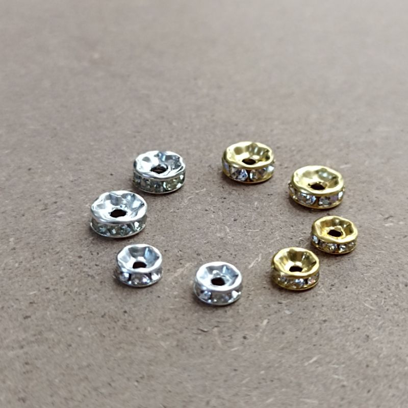 100pcs spacer rondel kw 1 pembatas manik manik  uk 6 dan 8
