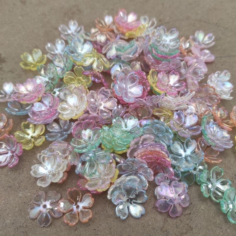 60-98pcs kelopak bunga mini bening AB