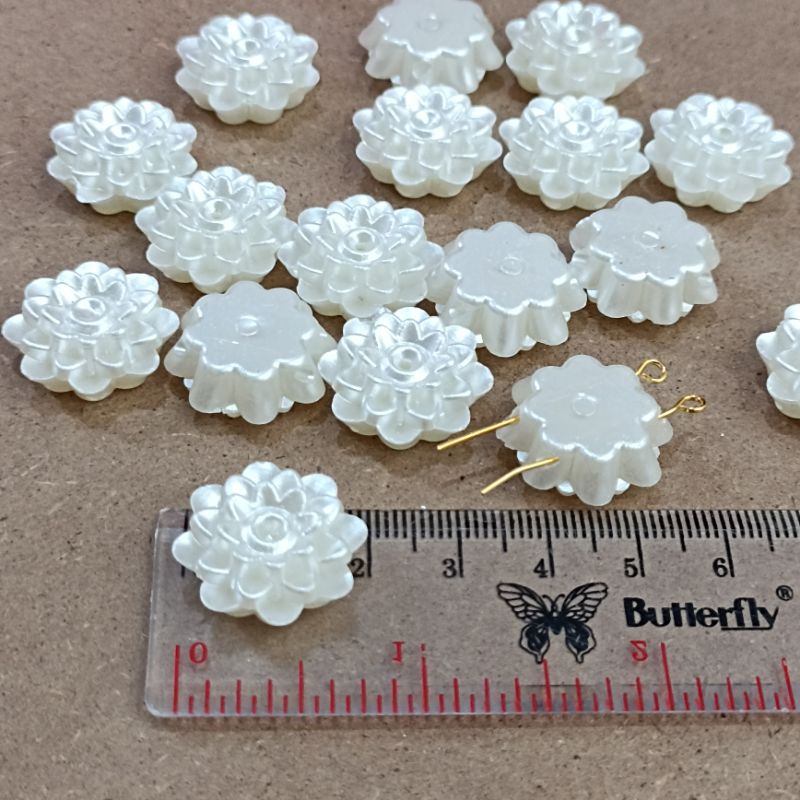 10-18pcs putik mawar mutiara lubang dua