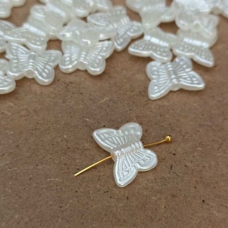 80pcs manik kupu kupu mutiara
