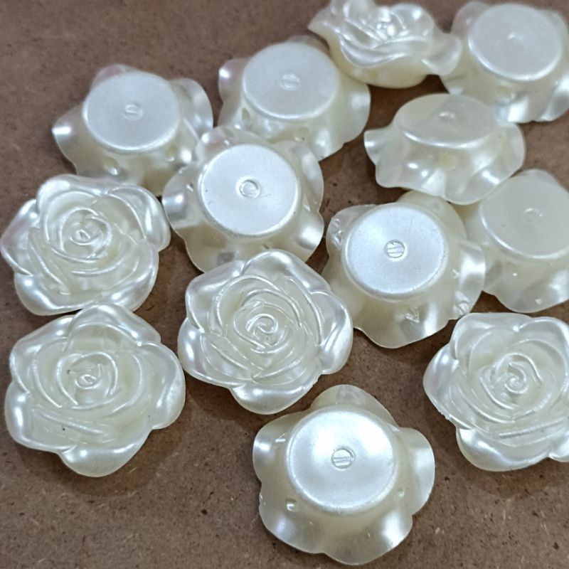 10-18pcs putik mawar mutiara lubang dua