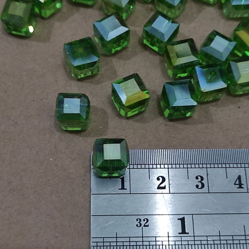 10pcs kristal kotak uk 8mm dan 10mm