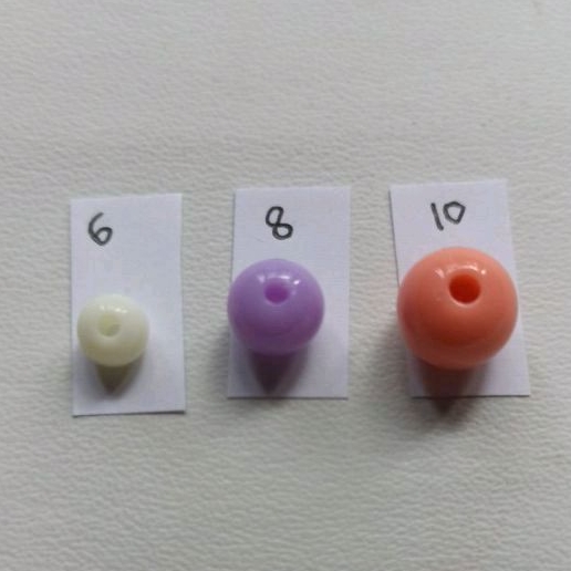 25gr manik-manik mote susu pastel ukuran 6,8,10mm
