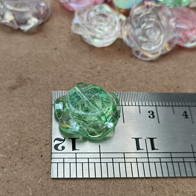 20pcs manik bunga mawar blink blink 2cm mix warna
