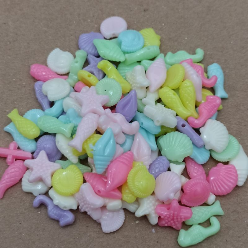 22pcs - 100pcs Mote aplikasi pastel mix warna